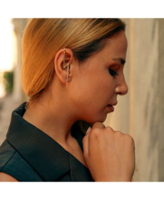 True Lightning Gemstones Sterling Silver Bolt Ear Crawler