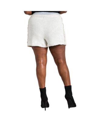 Plus Size French Terry Drawstring Pull-On Shorts