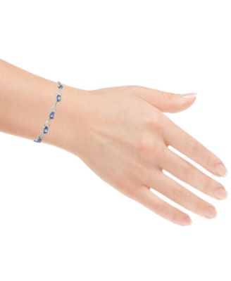 Tanzanite Heart Link Bracelet (10-3/4 ct. t.w.) in Sterling Silver
