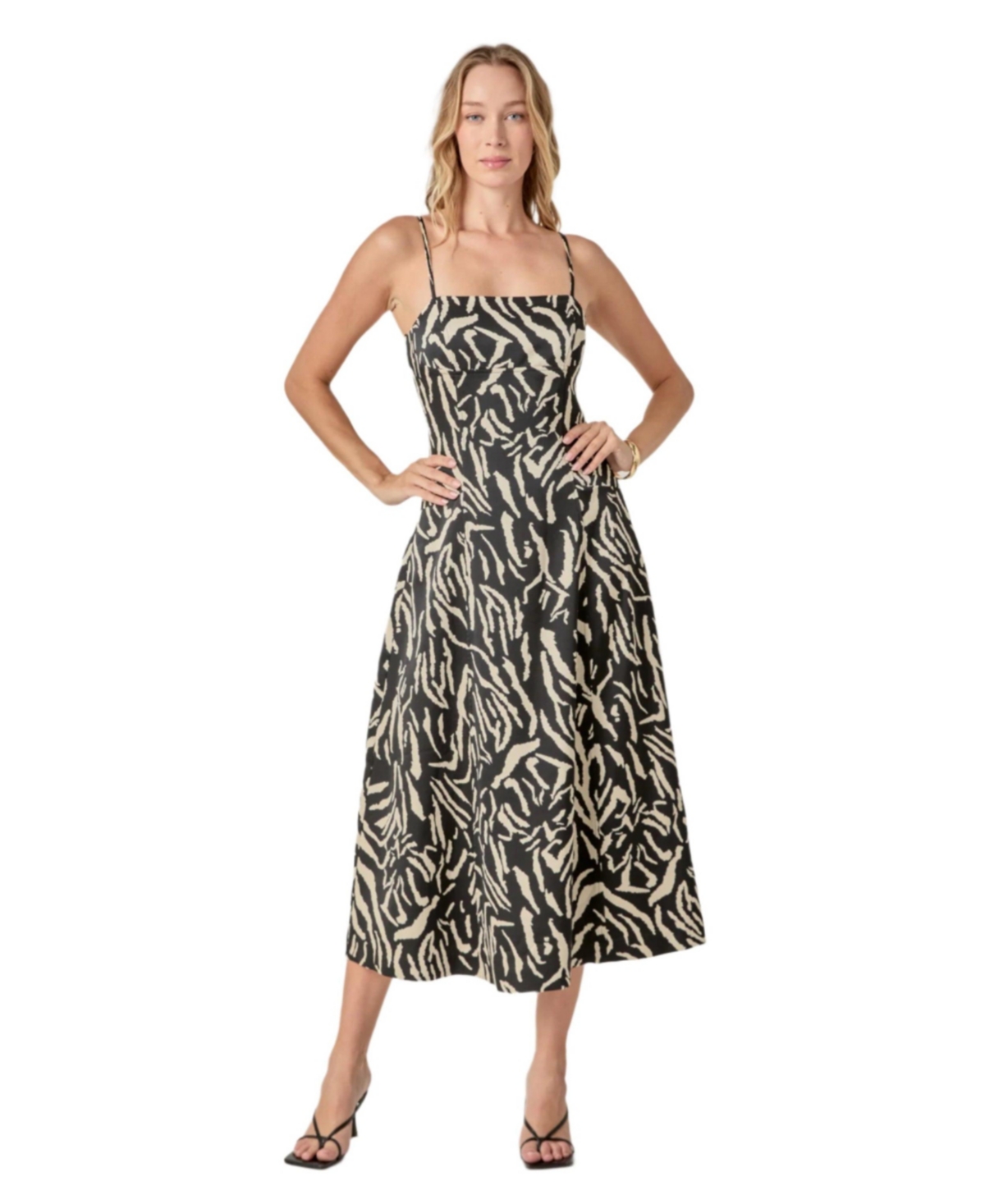 Women's Animal Print Midi Dress - Animal print