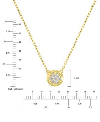 Cubic Zirconia Pav&eacute; Circle Disc Pendant Necklace in 14k Gold-Plated Sterling Silver, 18"