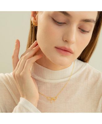 Sterling Silver 18k Gold Plated Colette Chic Ribbon Necklace