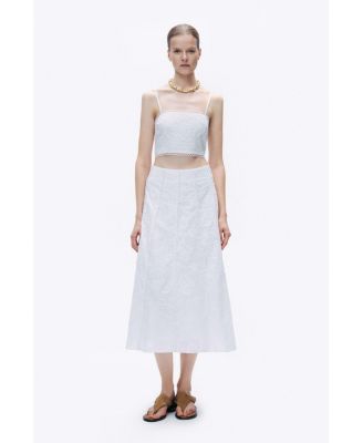 Women's Embroidery Detail Midi Skirt