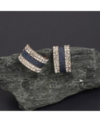 Women's Multicolour Embellished Racetrack Hoop Earrings