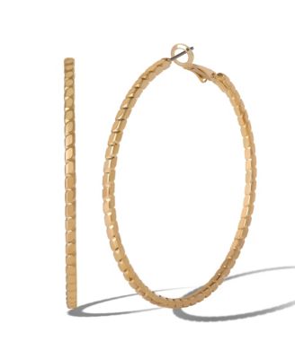 Omega Gold Tone Statement Hoop Earrings