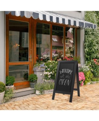 40" x 20" A Frame Chalkboard Sign, Double-Sided Magnetic Wooden Menu Board for Cafes, Sandwich Shops, Sidewalks, and Weddings