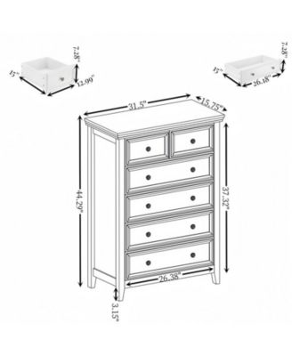 Freestanding Storage Cabinet  with 6 Drawers