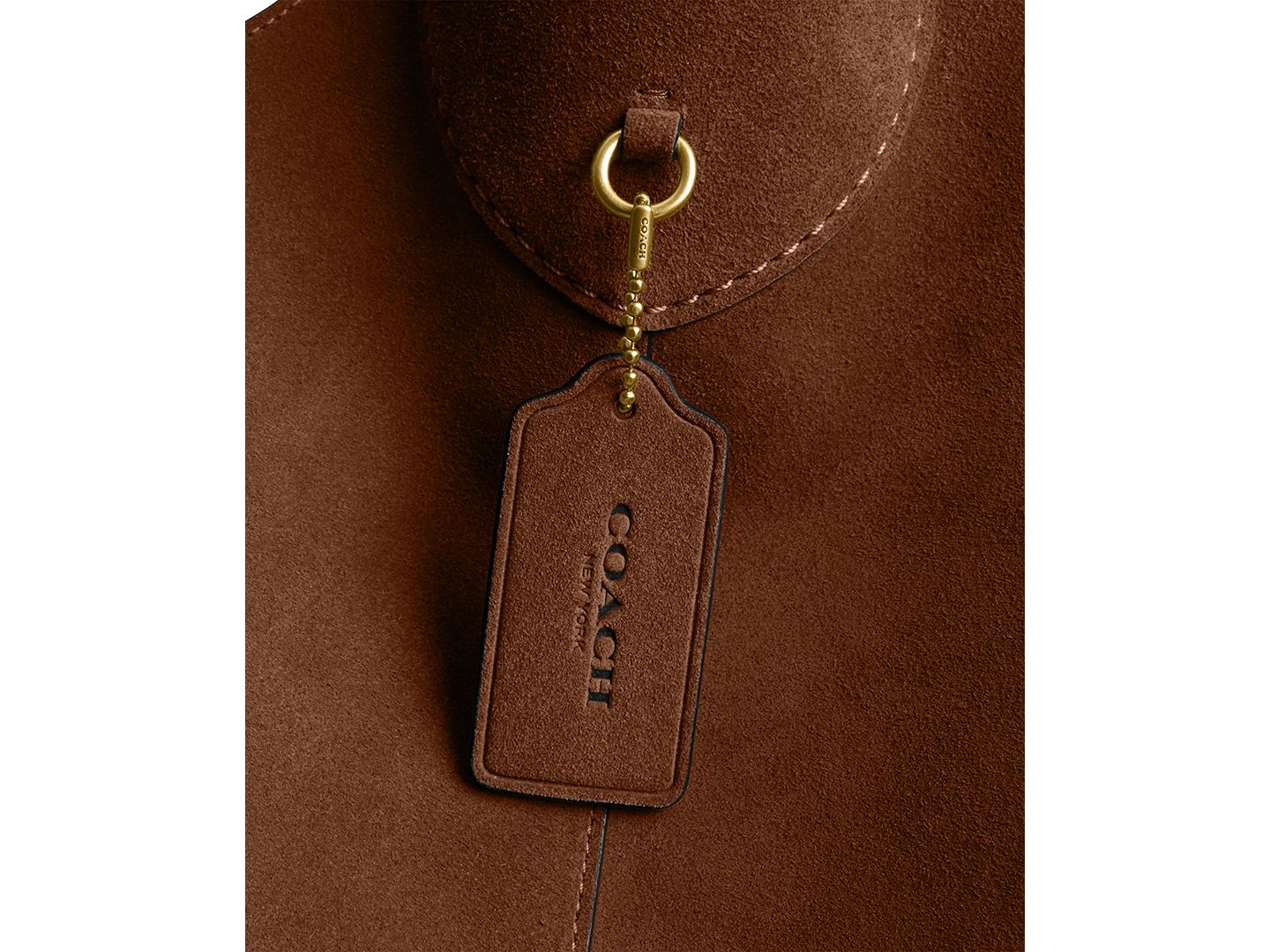 Женская сумка COACH Brooklyn Extra-Large Suede Shoulder 39, цвет: Тёплый коричневый — фото 6