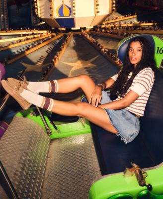 Women's Norris Striped Pointelle Short-Sleeve Sweater