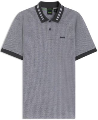Men's Cotton-Piqu&eacute; Dot Print Polo Shirt