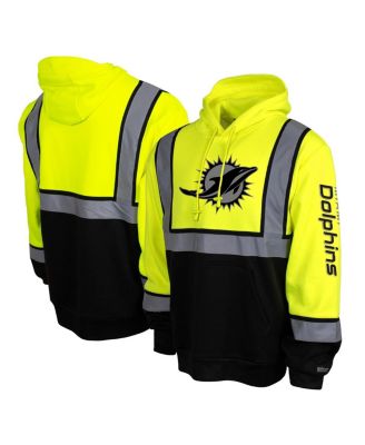Buffalo Outdoors - Men's Yellow Miami Dolphins High-Visibility Safety Hooded Sweatshirt