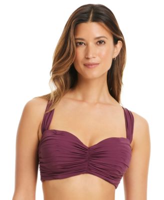 Bleu Rod Beattie Shirred Underwire D-Cup Bikini Top 