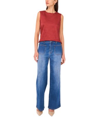 Women's Faux-Suede Sleeveless Top