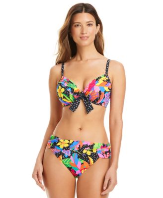 Bleu Rod Beattie Womens Extra Bold Bikini Top Hipster Bottoms In Multi