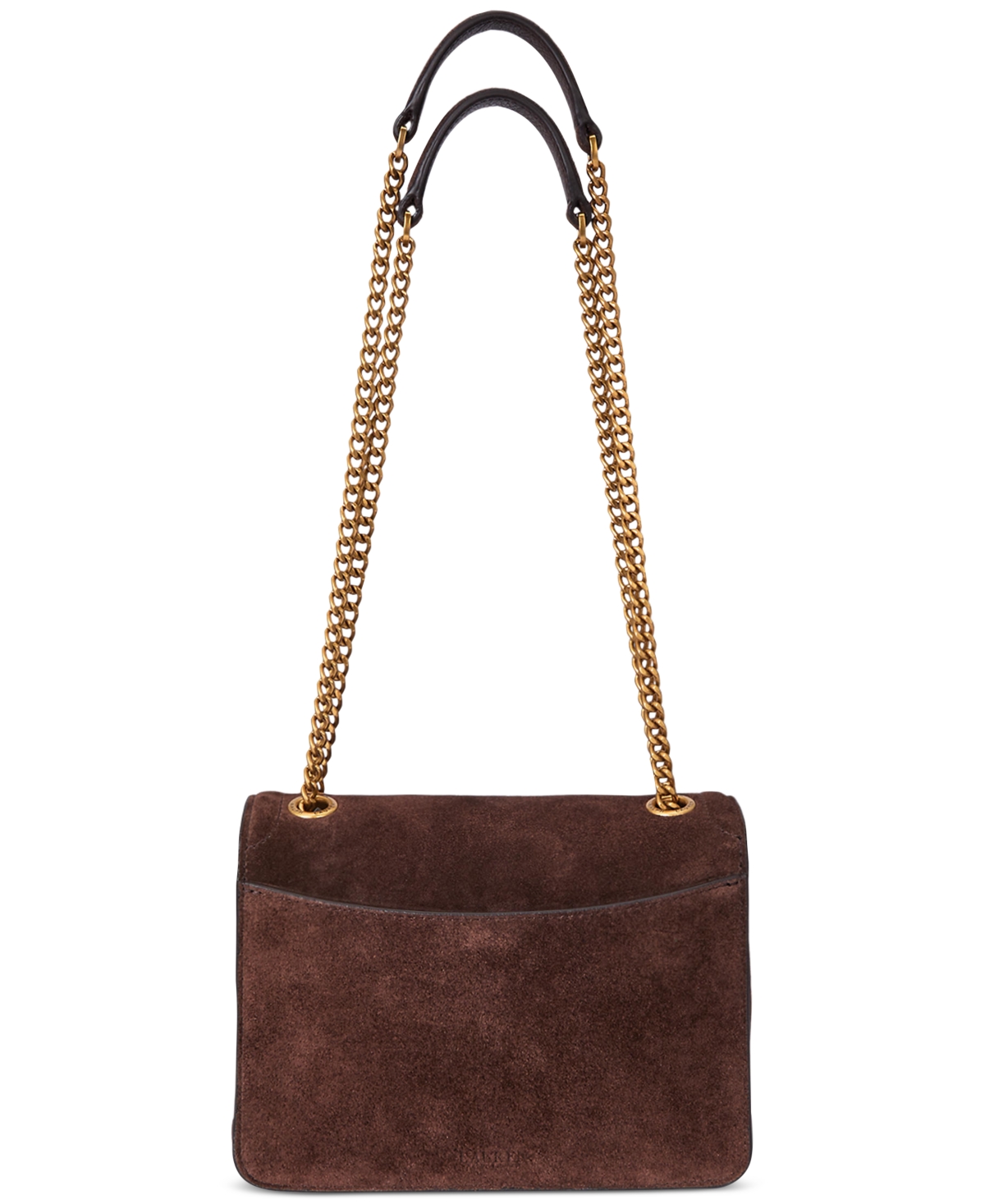 Ralph Lauren Suede Small Bradley Convertible Bag In Brown