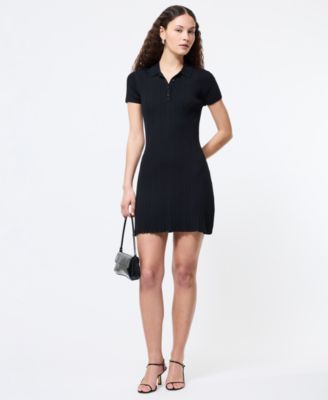 French Connection - Women's Ribbed Polo-Collar Mini Dress