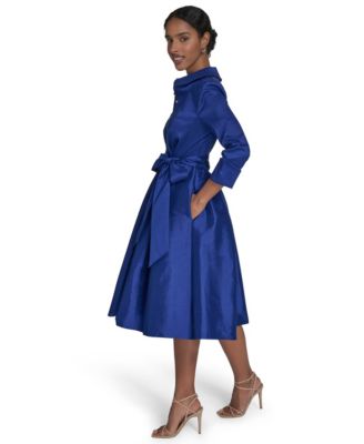 Petite Belted Taffeta Shirtdress