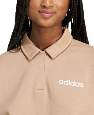 Women's Essentials Linear Fleece Polo Sweatshirt