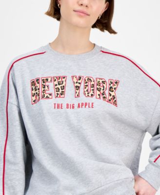 Juniors' Leopard New York Crewneck
