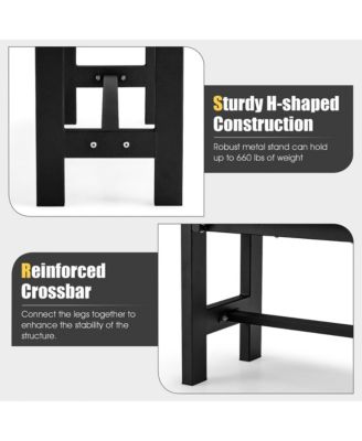 Outdoor HDPE Bench w/ Metal Frame 47'' x 14'' x 16'' for Yard Garden