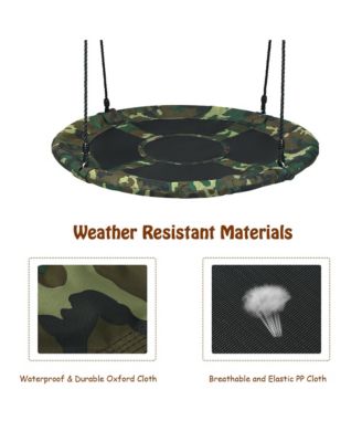 40'' Flying Saucer Tree Swing Outdoor Play Set w/ Adjustable Ropes