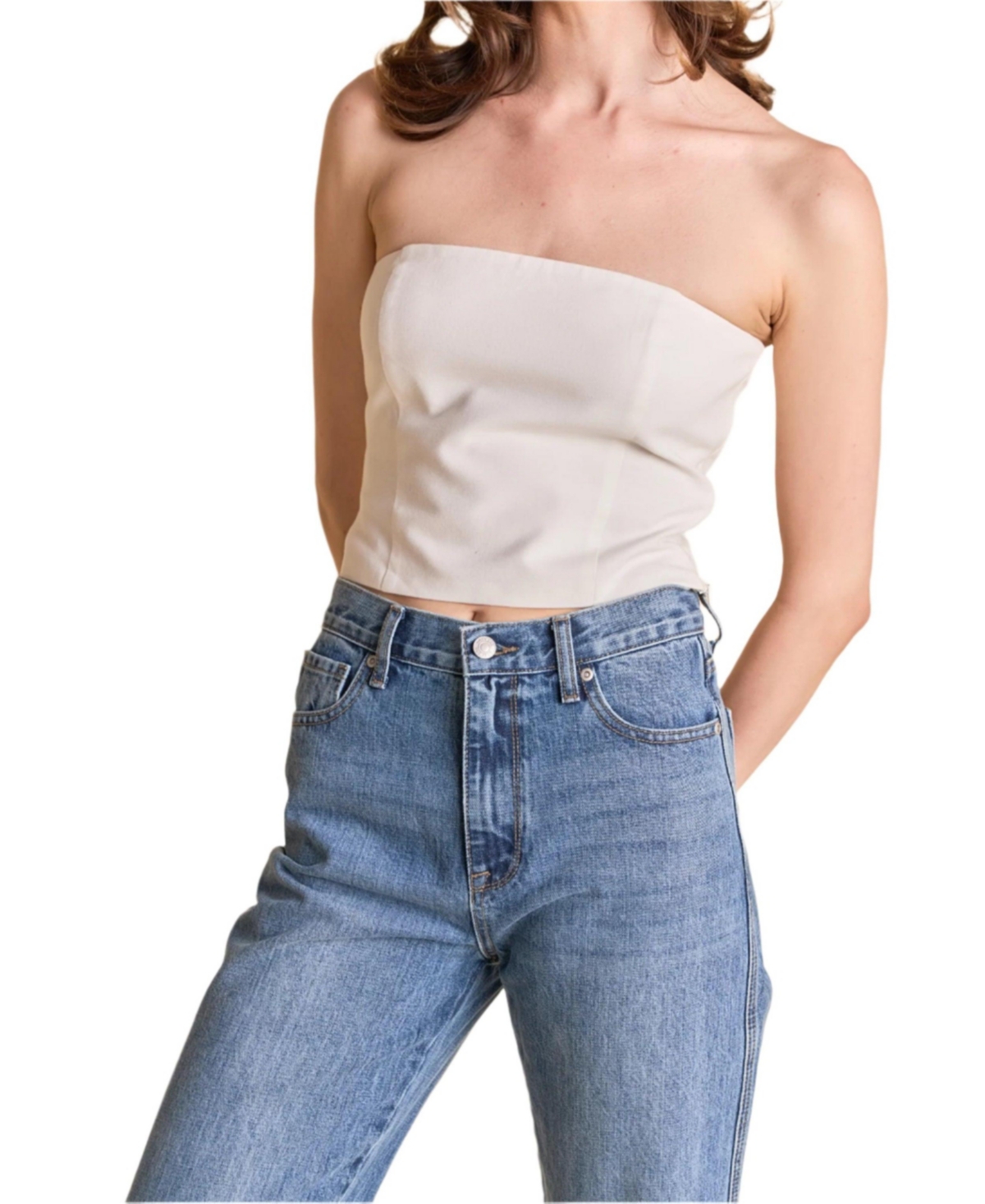 Women's Linen Sleeveless Top - Black/white