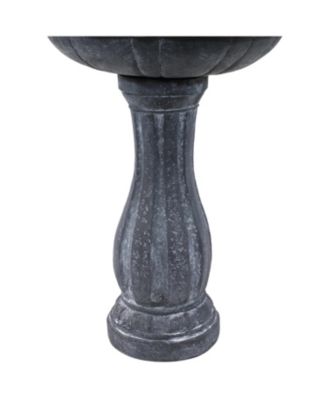 45" H Outdoor Arcade 2-Tier Solar Water Fountain with Battery Backup and LED Light