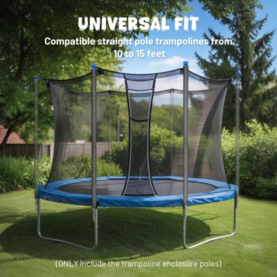 Universal Trampoline Replacement Enclosure Poles Accessories with Clamp and Hardware 2 Packs Fits Straight Pole Trampoline