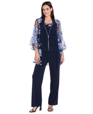 R & M Richards - Petite Floral Jacket, Tank Top & Pants Set