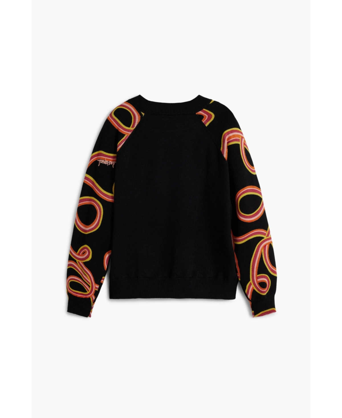 Desigual Girls Girls's Serpentine Sleeve Sweater In Black