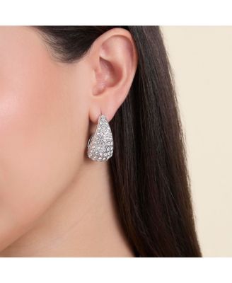 Pave Teardrop Clip-On Earrings
