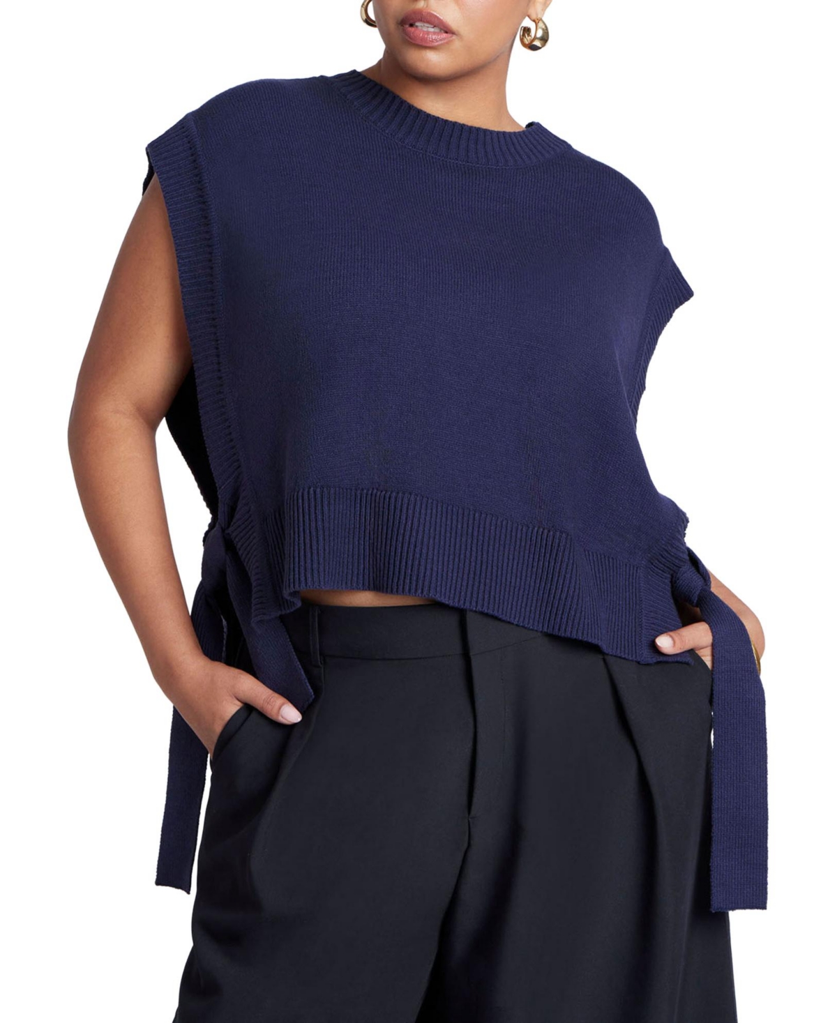 Women's Overlay Sweater - Rich navy