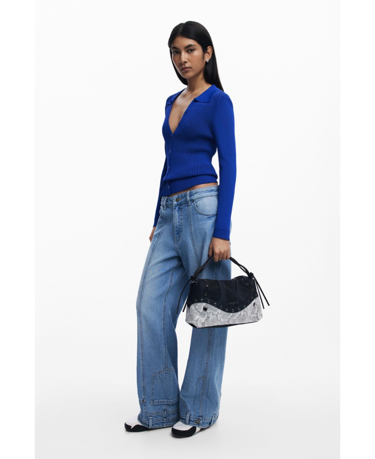 Desigual Women's Medium studded snake bag