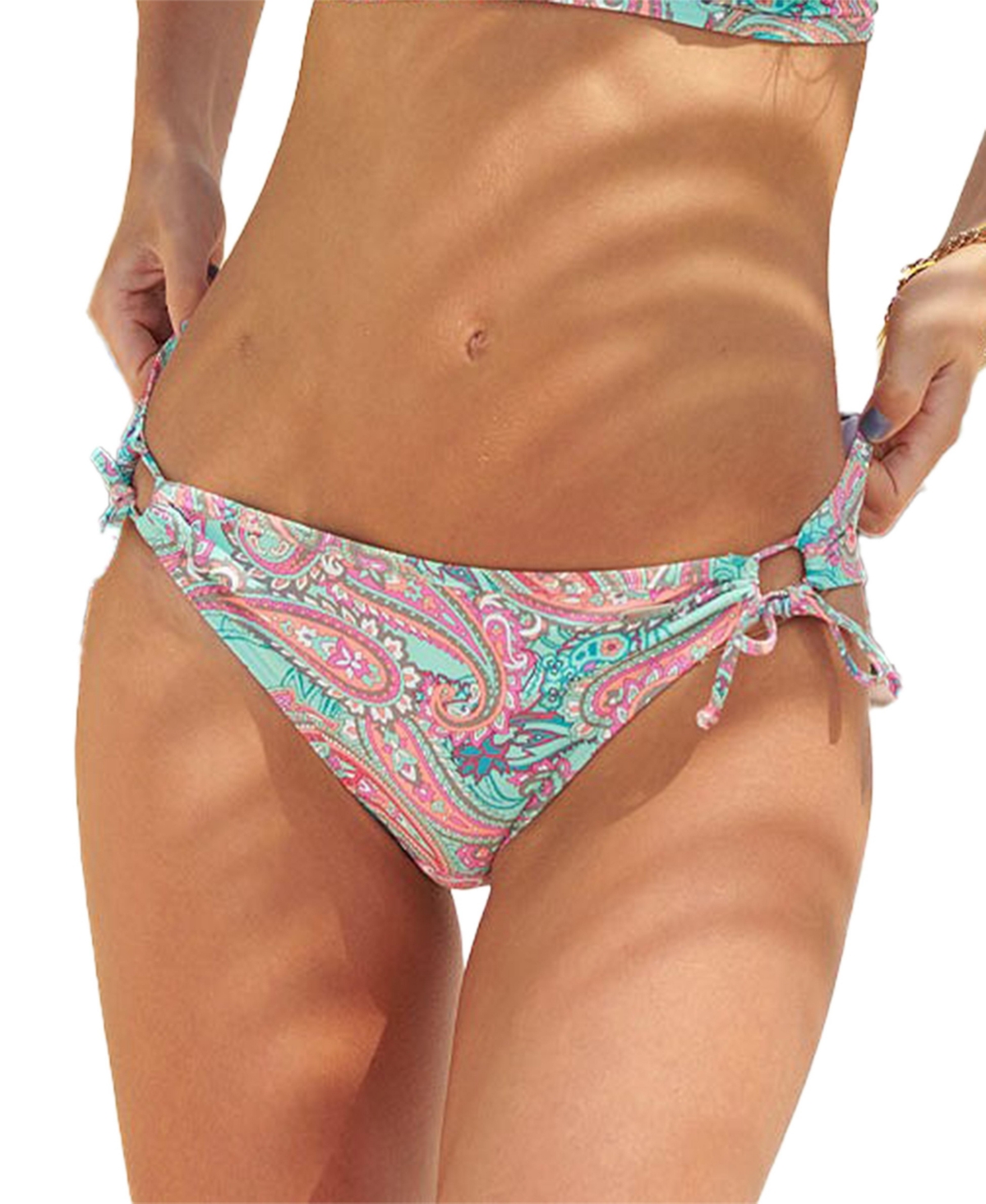 Women's Paisley Print Bikini Swimsuit Bottom - Mint printed