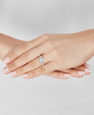 Diamond Cushion Halo Braided Shank Engagement Ring (1-1/3 ct. t.w.) in 14k White Gold