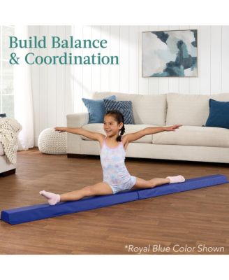 10ftx4ftx2in Folding Gym Mat 4-Panel w/ Carrying Handles & Folding Balance Beam