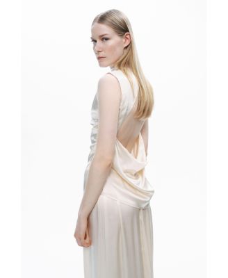Women's Draped Open-Back Detail Blouse