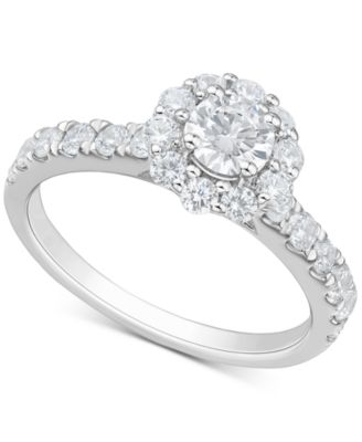 Diamond Halo Bridal Ring Set (2 ct. t.w.) in 14K White Gold
