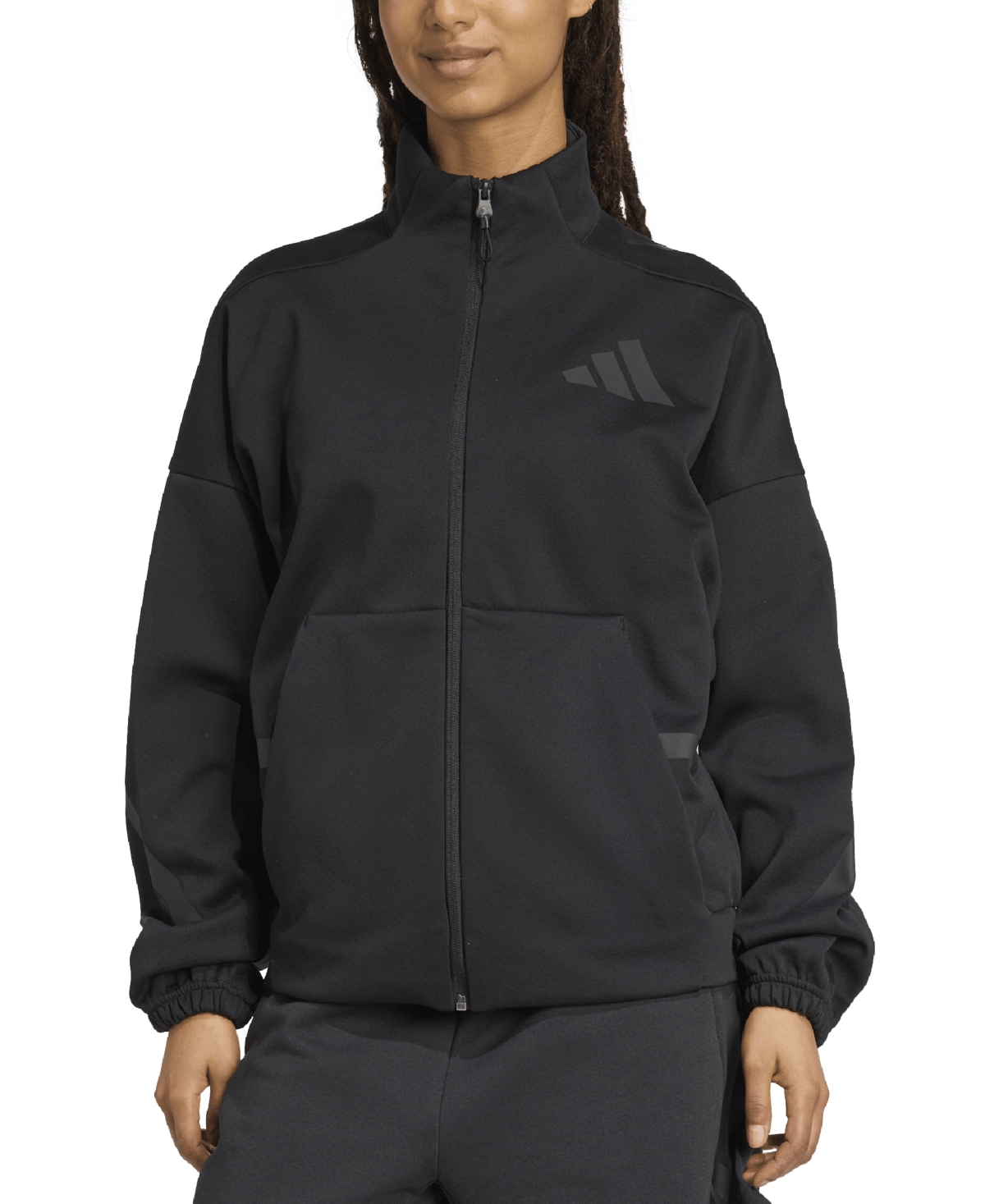 Women's Z.n.e. Zip-Front Long Sleeve Track Jacket - Black