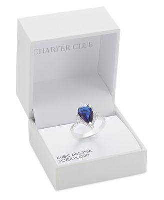 Charter Club - Pav&eacute; & Pear-Shape Color Crystal Ring