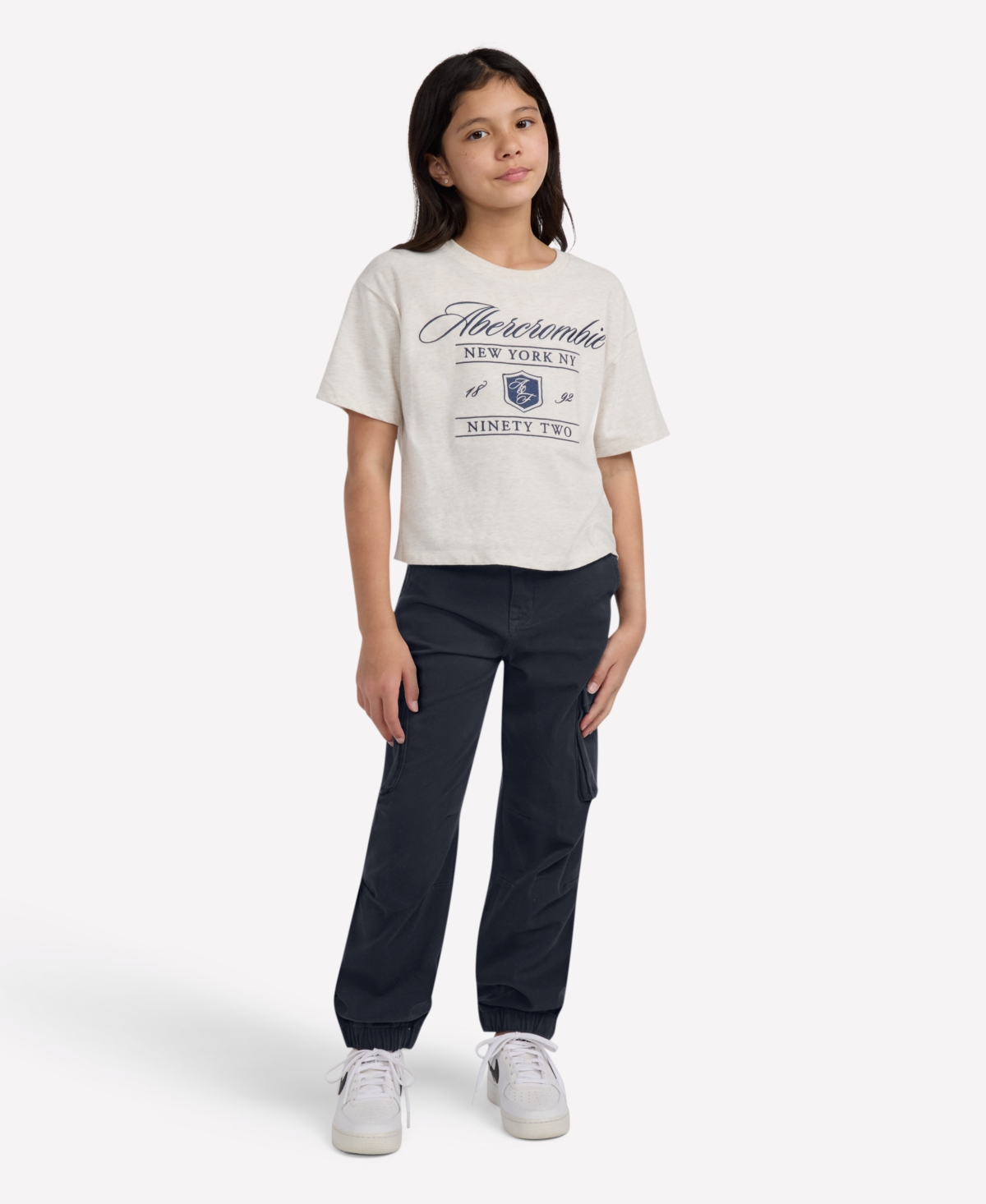Abercrombie Girls Elevated Cargo Joggers In Black