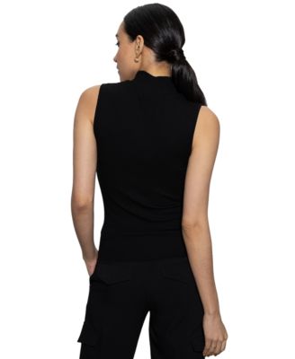 Essential Sleeveless Mock-Neck Sweater