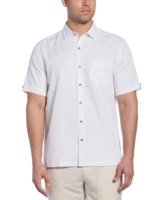 Men's Palm Print Short-Sleeve Button-Down Shirt