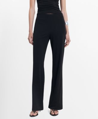MANGO - Women's Straight Mid-Rise Pants