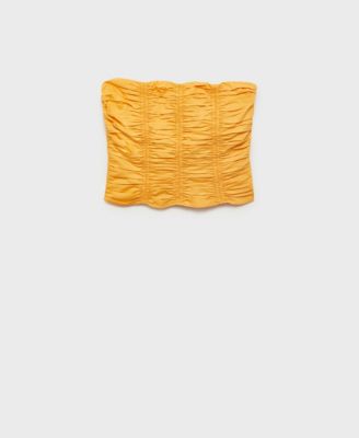 Women's Ruched Strapless Top