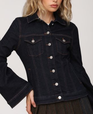 Women's Flare-Sleeve Denim Trucker Jacket