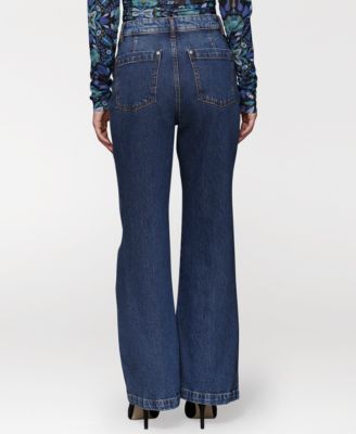 Women's Two-Tone Flared Jeans