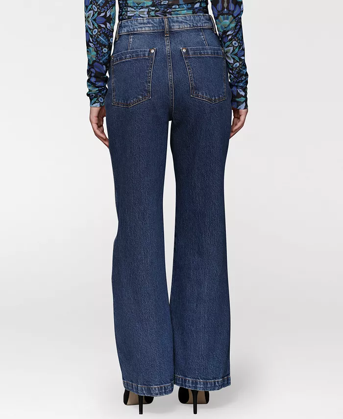 Women's Two-Tone Flared Jeans - thumbnail 2
