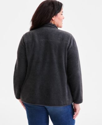 Plus Size Solid Polar Fleece Zip-Front Jacket, Macy's Exclusive  