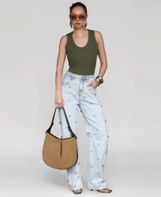 Women's Chain-Trim Ribbed Knit Tank Top